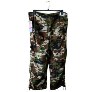 Tinsel Town Cargo Parachute Pants Women M Hi Rise Drawstring Camo Camouflage NWT
